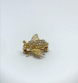 Vintage 14K Yellow Gold and Diamond Bee Pin/Pendant/Brooch 5