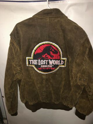 Rare Vintage Jurassic Park Lost World Leather Jacket Size Large Euc