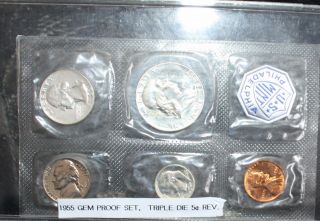 1955 Triple Die Reverse Jefferson Nickel Complete Proof Set Still Wrapped Rare