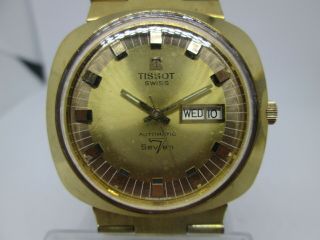 VINTAGE TISSOT SEASTAR SEVEN DAYDATE GOLDPLATED AUTOMATIC MENS WATCH 2