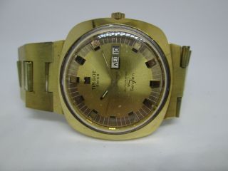 VINTAGE TISSOT SEASTAR SEVEN DAYDATE GOLDPLATED AUTOMATIC MENS WATCH 5