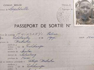 Belgian Congo passport for indigenous dancer in Expo 1958 in Brussels Very Rare 2