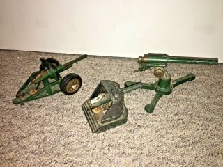 Vintage Military Diecast Astra Pharos Artillery Guns Field Guns Canons X 3