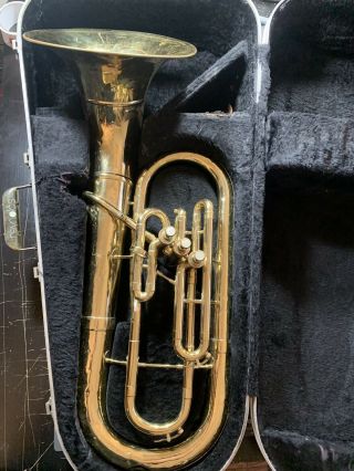 1969 Vintage F.  A.  Reynolds Emperor 3 Valve Tuba Brass Horn 250663 With Case