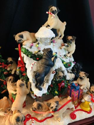 The Danbury - Pug Christmas Doghouse Lighted - Very Rare and Retired 3