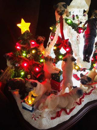 The Danbury - Pug Christmas Doghouse Lighted - Very Rare and Retired 7