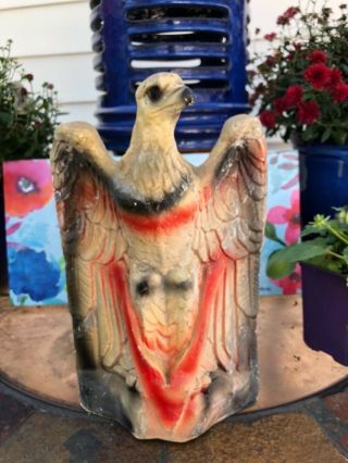 Vintage Huge Eagle Chalkware Chalk Ware Piece Carnival Prize 11 " Tall Patriotic