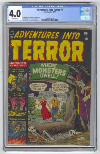 Adventures Into Terror 7 Cgc 4.  0 Vintage Marvel Atlas Horror Pre - Hero Gold 10c