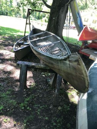 Vintage 15 Ft.  Cedar Wood Canoe,  Needs Restored