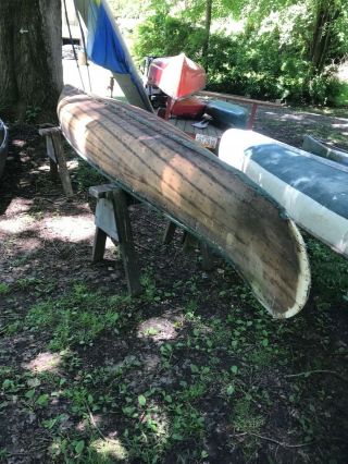 Vintage 15 ft.  Cedar Wood Canoe,  needs restored 2