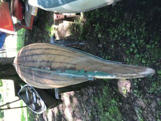 Vintage 15 ft.  Cedar Wood Canoe,  needs restored 4