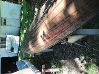 Vintage 15 ft.  Cedar Wood Canoe,  needs restored 6