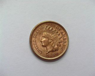 1890 Indian Head Cent Gem Uncirculated Red Rare In Gem