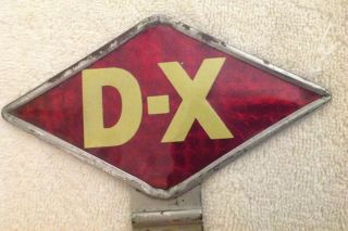 D - X Gasoline License Plate Topper - DX Vintage Gas Oil Sign 3