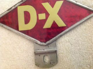 D - X Gasoline License Plate Topper - DX Vintage Gas Oil Sign 4
