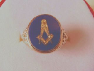Vintage 9ct Gold Masonic Ring.  5.  0 Grams.