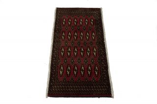 Small Size Handmade Vintage Turkoman 2X3 Persian Wool Rug Oriental Area Carpet 3