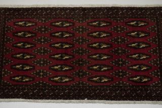 Small Size Handmade Vintage Turkoman 2X3 Persian Wool Rug Oriental Area Carpet 4