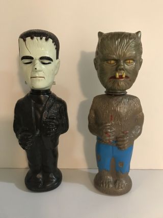 Vintage Frankenstein And Wolfman Monster Soaky