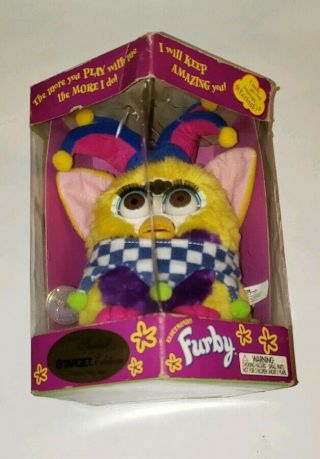 Rare Vtg.  Furby Jester 1998 Target Limited Edition Box Tiger Inspect Photos