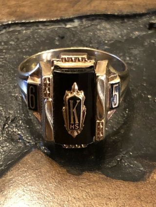 “k” High School Class Of 1965 Balfour 10k 6 Grams Size 9.  5 Class Ring