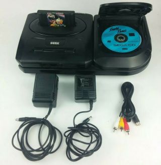 Sega Genesis Sega Cd Vintage Game Console Mk - 4102