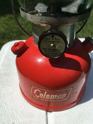 VINTAGE 9 - 58 RED COLEMAN Lantern.  200A SUNSHINE OF THE NIGHT w/ Case 3