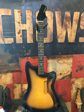 1965 Silvertone Silhouette Harmony Bobkat Body Neck Husk Vintage Guitar Project