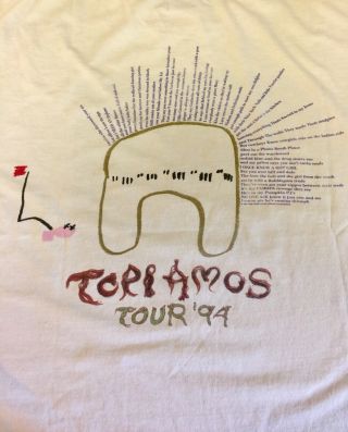 Tori Amos 1994 Under The Pink Tour Shirt Size XL Vintage RARE 6