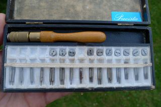 Boxed Set Of Vintage Watchmakers Miniature Taps & Dies & Die Holder Precista