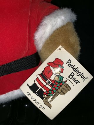 Vintage 1981 Eden Toys Paddington Bear,  Santa Suit,  Christmas,  with Tags 3