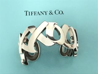Rare Tiffany & Co.  Paloma Picasso Sterling Silver Hugs & Kisses Cuff