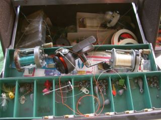 Vintage Kennedy Kits Metal Fishing Tackle Box 1118 - AL Loaded reels Pflueger etc. 8