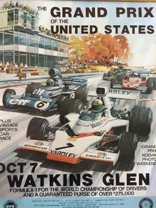 2 Posters Of Watkins Glenn For Jamcg88,  1972 - 73 Us Grand Prix Vintage Formula 1