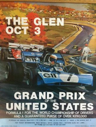2 Posters of watkins glenn for Jamcg88,  1972 - 73 US GRAND PRIX VINTAGE FORMULA 1 2