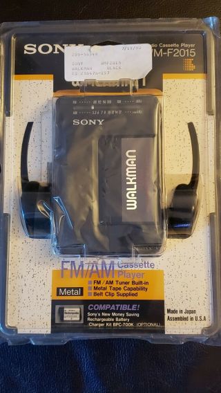 Vintage Black Sony Walkman WM - F2015 Portable AM/FM Radio Cassette Player 3