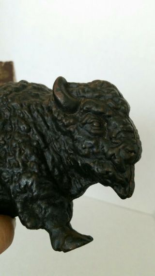 Antique Vintage Cast Iron (CI) Still Bank - Buffalo (Large) 3