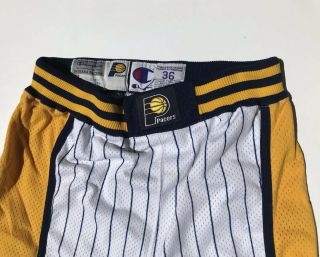 Vtg Indiana Pacers 90s Champion NBA Game Shorts Size 36 Player Edition 1998 1999 4