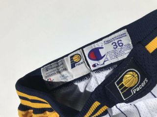 Vtg Indiana Pacers 90s Champion NBA Game Shorts Size 36 Player Edition 1998 1999 5