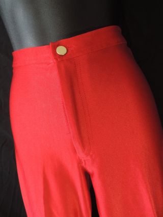 Vintage Frederick ' s of Hollywood Red Spandex Pants High Waist Disco Jeans M 2