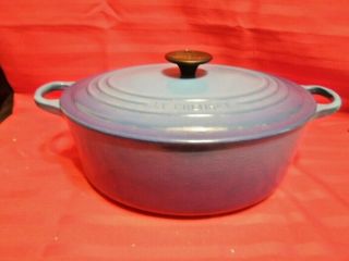 Le Creuset Vintage 29 5 Qt.  Oval Dutch Oven Enameled Cast Iron Cookware Blue