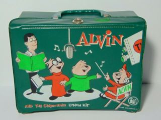 Rare Old Vintage 1963 Alvin And The Chipmunks Cartoon Vinyl Lunchbox No Thermos