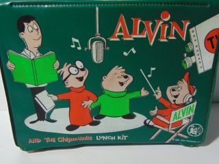 Rare Old Vintage 1963 ALVIN AND THE CHIPMUNKS CARTOON VINYL LUNCHBOX NO THERMOS 3
