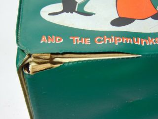 Rare Old Vintage 1963 ALVIN AND THE CHIPMUNKS CARTOON VINYL LUNCHBOX NO THERMOS 5