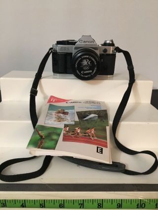Vintage Canon AE - 1 Program camera With Fd 50mm 1 1 8 1984 Olympic Games Cover 2