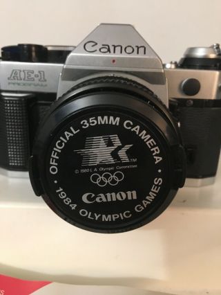 Vintage Canon AE - 1 Program camera With Fd 50mm 1 1 8 1984 Olympic Games Cover 3