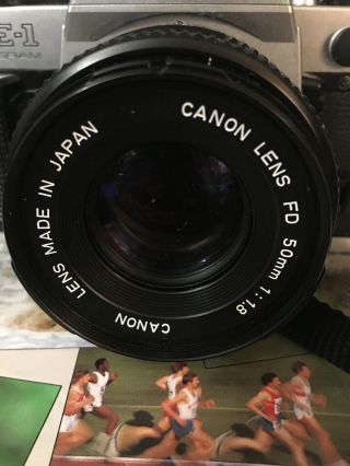 Vintage Canon AE - 1 Program camera With Fd 50mm 1 1 8 1984 Olympic Games Cover 8
