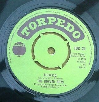 The Bovver Boys " A.  G.  G.  R.  O.  " Errol English Rare Awesome Nm Orig Uk 7 " Skinhead