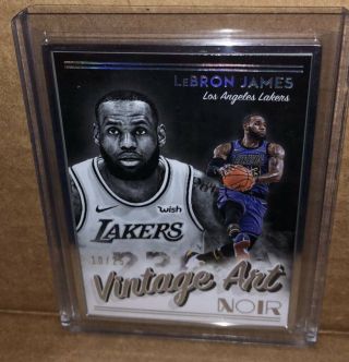 2018 - 19 Panini Noir Lebron James Gold Metal Frame Vintage Art 21/25 Lakers