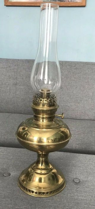 Vintage Or Antique Rayo Brass Oil Lamp With Globe